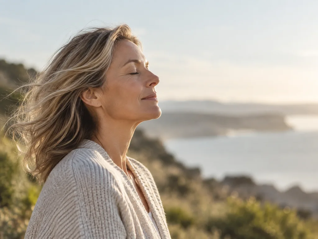 A woman beside the coast
